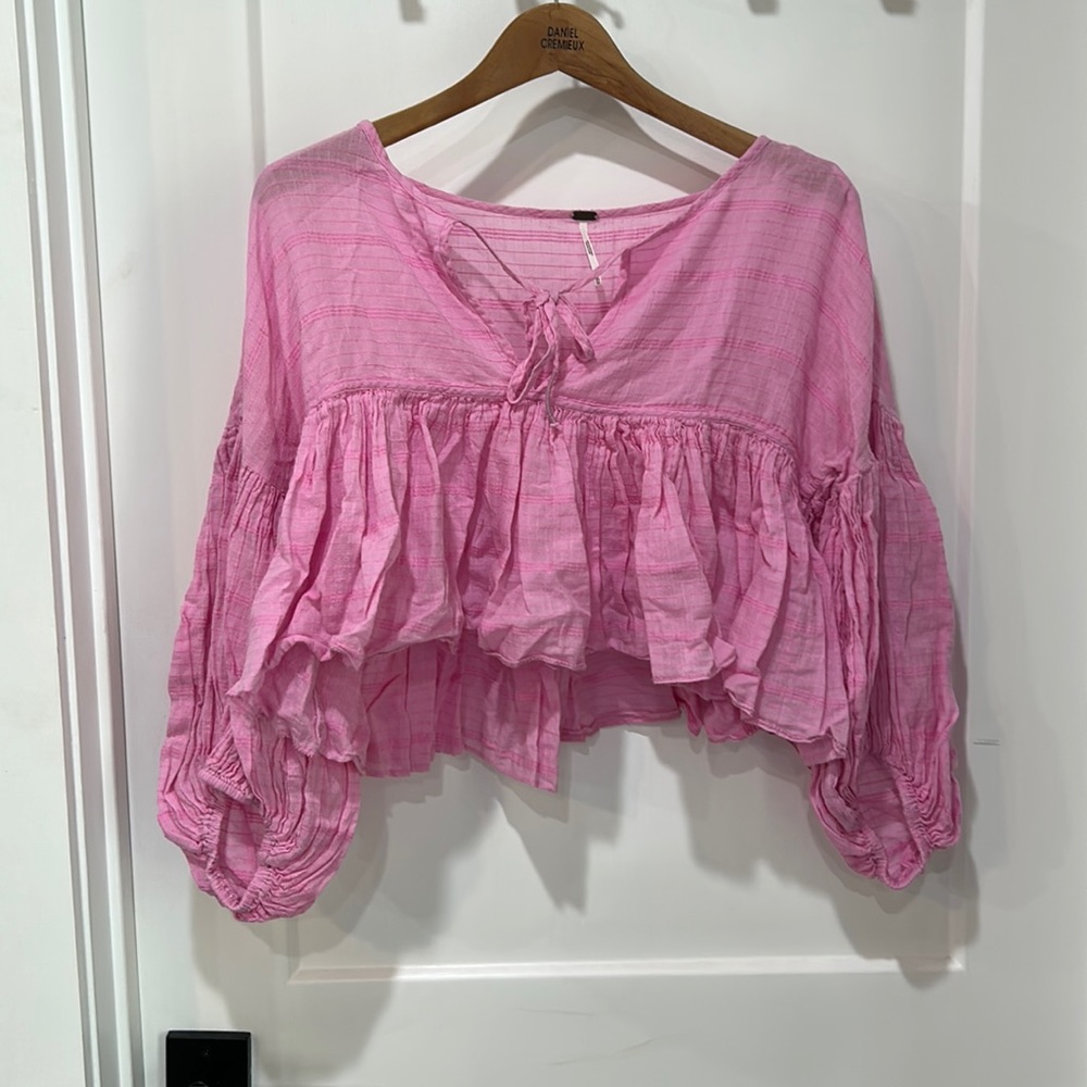 Free People Beaumont Mews Cropped Blouse